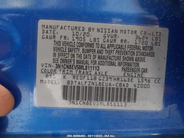 Nissan VERSA SV 2021 3N1CN8EV5ML811113 Image 11