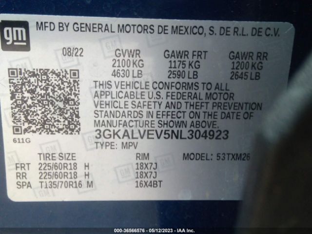 3GKALVEV5NL304923 GMC Terrain Slt