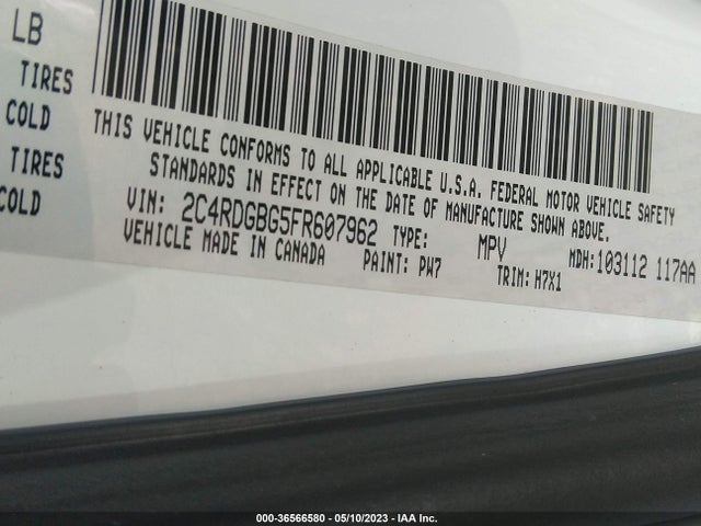Dodge Grand Caravan American Value Pkg 2015 2C4RDGBG5FR607962 Image 9