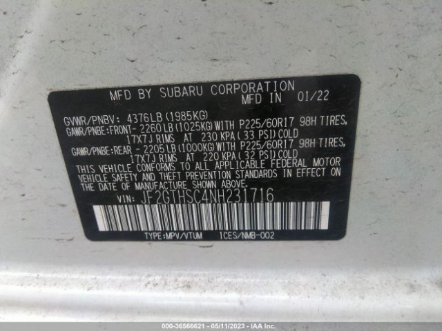 JF2GTHSC4NH231716 Subaru Crosstrek Sport