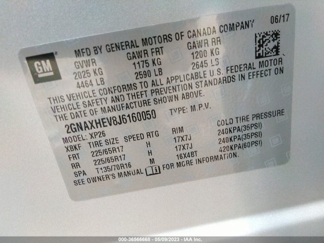 Chevrolet EQUINOX LS 2018 2GNAXHEV8J6160050 Image 9