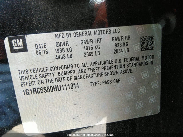 Chevrolet VOLT LT 2017 1G1RC6S50HU111011 Image 9