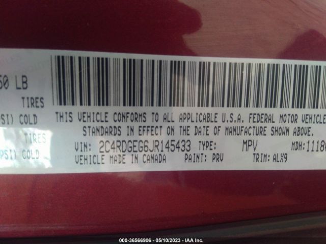 2C4RDGEG6JR145433 Dodge Grand Caravan Gt