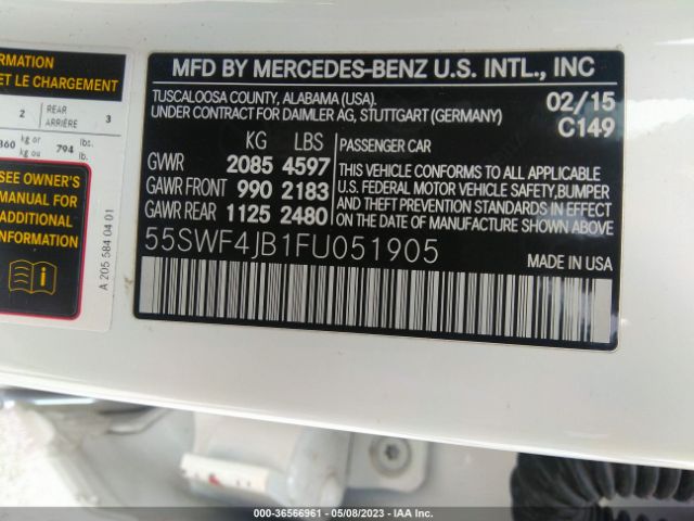 55SWF4JB1FU051905 Mercedes-Benz C-class C 300