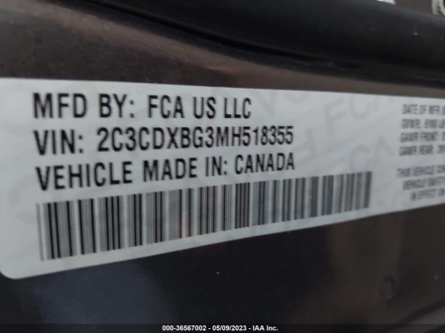 2C3CDXBG3MH518355 Dodge Charger Sxt
