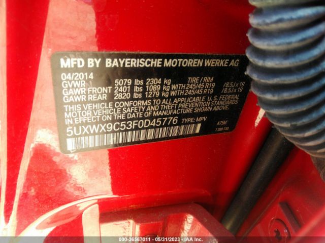 5UXWX9C53F0D45776 BMW X3 Xdrive28i