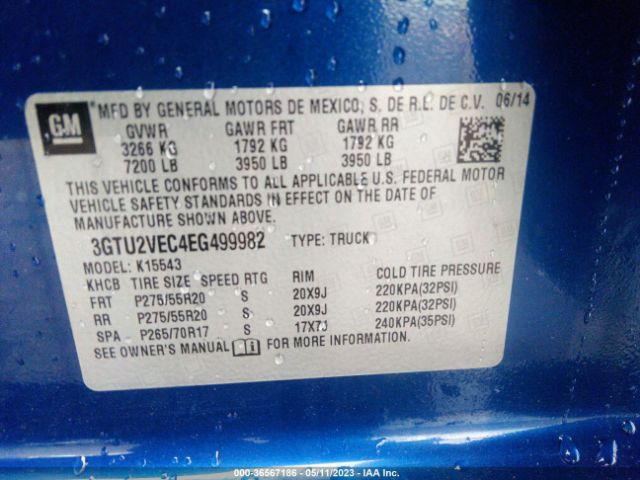 3GTU2VEC4EG499982 GMC Sierra 1500 Slt