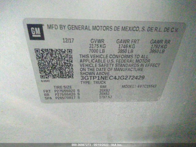 3GTP1NEC4JG272429 GMC Sierra 1500 Slt