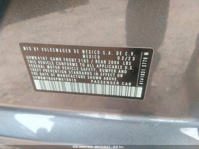 3VWBM7BU0PM019819 Volkswagen Jetta Sport