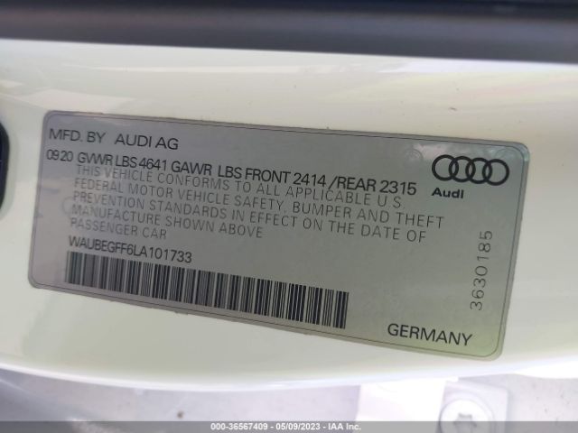 2020 AUDI A3 SEDAN WAUBEGFF6LA101733 Photo 8