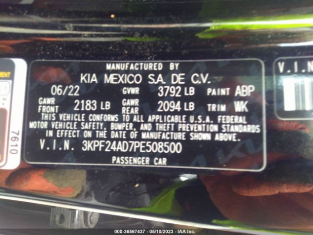 3KPF24AD7PE508500 KIA Forte Lxs
