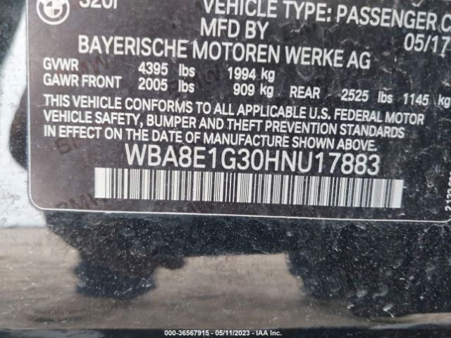 WBA8E1G30HNU17883 BMW 3 Series 320i