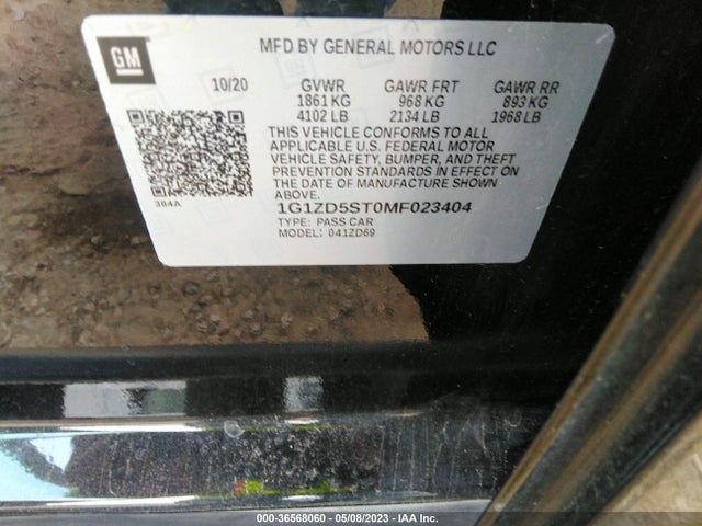 Chevrolet MALIBU LT 2021 1G1ZD5ST0MF023404 Image 9