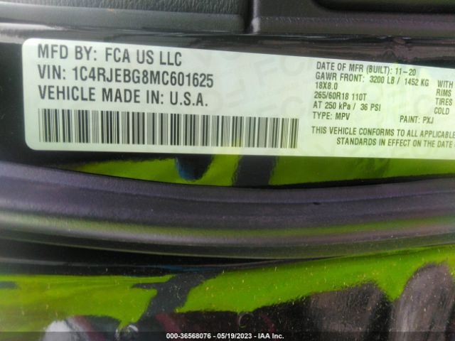 1C4RJEBG8MC601625 Jeep Grand Cherokee Limited