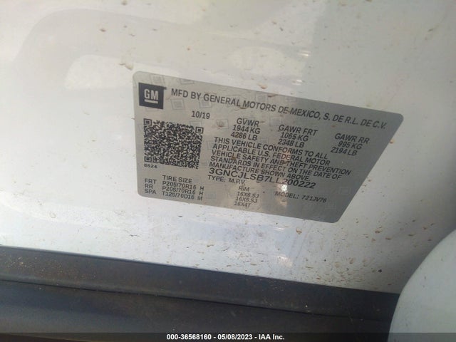 Chevrolet Trax Lt 2020 3GNCJLSB7LL200222 Image 9