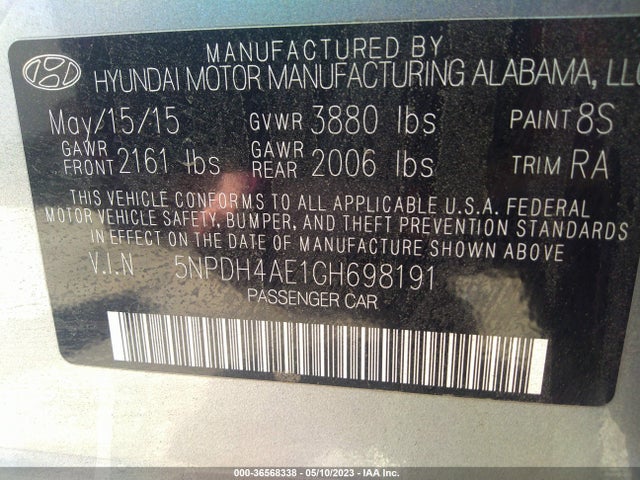 Hyundai ELANTRA SE 2016 5NPDH4AE1GH698191 Image 11