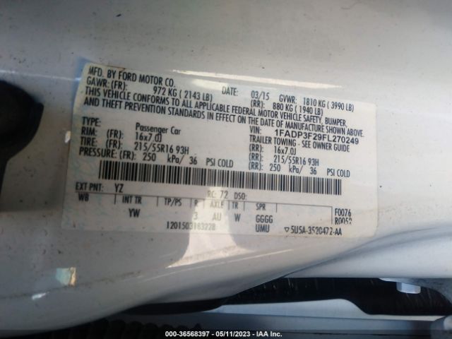 1FADP3F29FL270249 Ford FOCUS SE