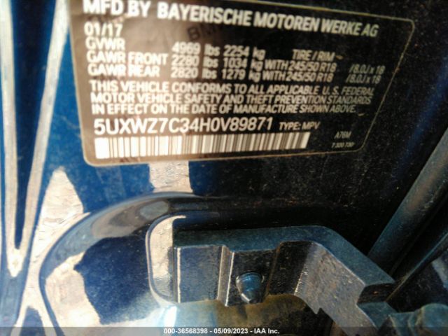 5UXWZ7C34H0V89871 BMW X3 Sdrive28i