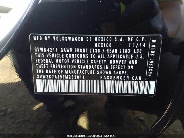 3VW2K7AJ9FM253811 Volkswagen Jetta Sedan 2.0l S