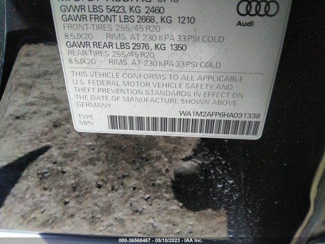 WA1M2AFP6HA031338 Audi Q5 Premium Plus