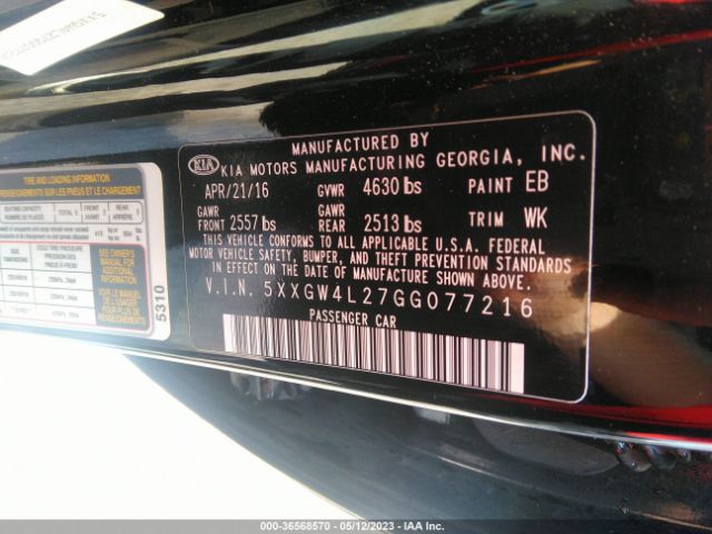 5XXGW4L27GG077216 KIA Optima Sx Turbo