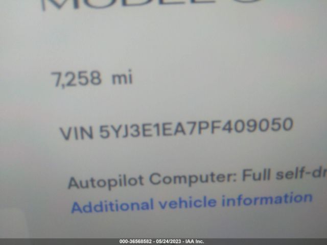 5YJ3E1EA7PF409050 Tesla MODEL 3