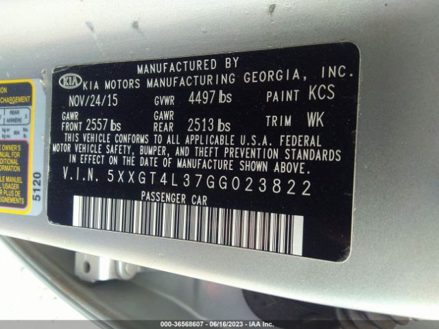 5XXGT4L37GG023822 KIA Optima Lx