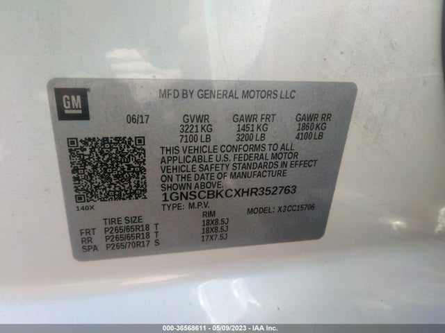 Chevrolet Tahoe Lt 2017 1GNSCBKCXHR352763 Image 9