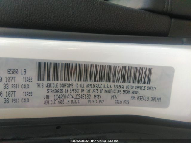 1C4RDHAG4JC345182 Dodge Durango Sxt