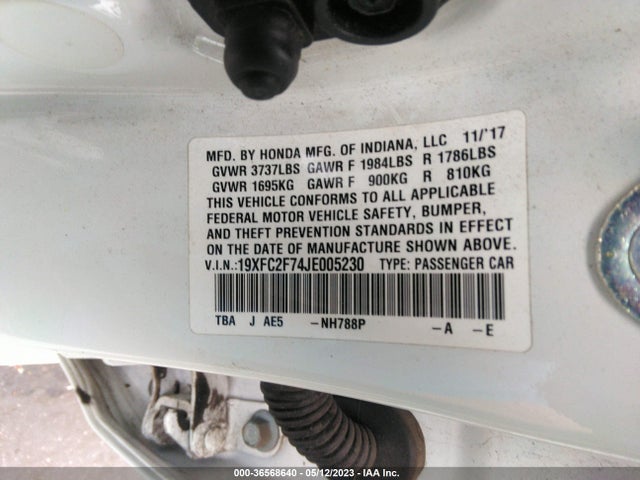 Honda Civic Sedan Ex 2018 19XFC2F74JE005230 Image 9