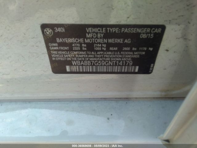 WBA8B7G59GNT14179 BMW 3 Series 340i Xdrive
