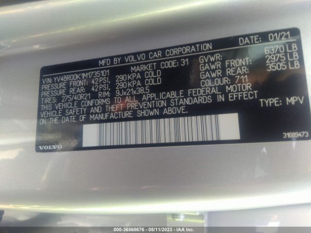 YV4BR00K1M1735101 Volvo Xc90 Inscription