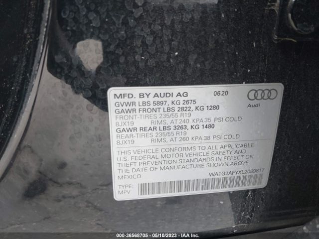 WA1G2AFYXL2089817 Audi Q5 PREMIUM