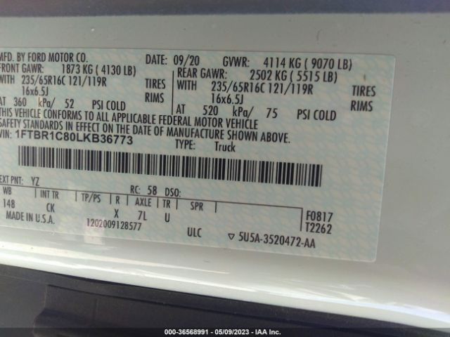 1FTBR1C80LKB36773 Ford TRANSIT CARGO VAN