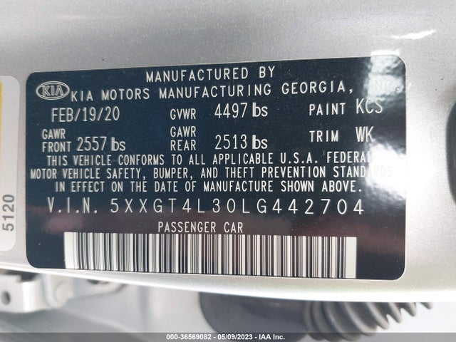 KIA Optima Lx 2020 5XXGT4L30LG442704 Image 10