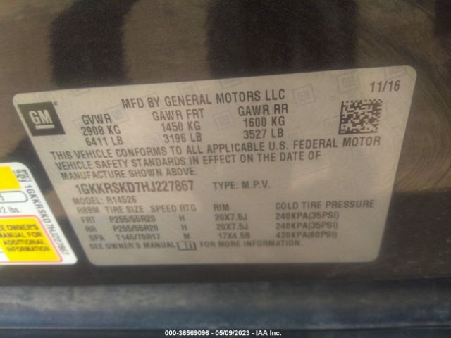 1GKKRSKD7HJ227867 GMC Acadia Limited Limited