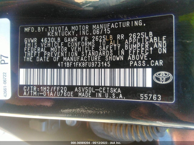Toyota Camry Xle/se/le/xse 2015 4T1BF1FK8FU973145 Image 11