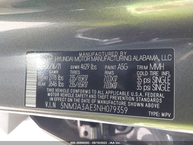 Hyundai TUCSON SE 2022 5NMJA3AE3NH079359 Image 10