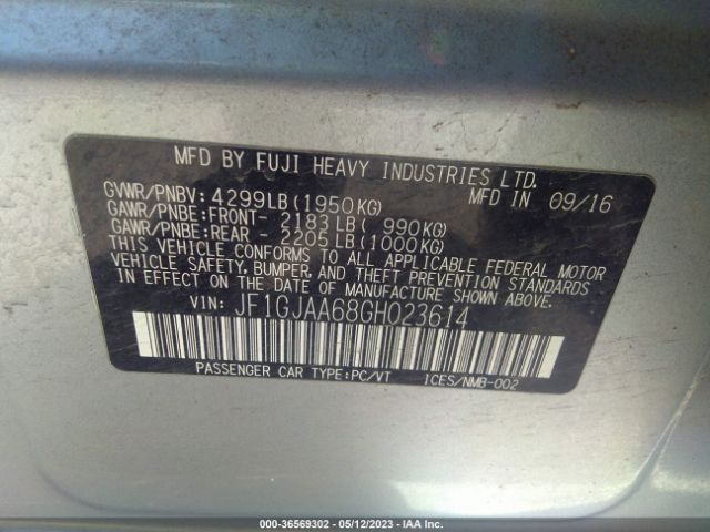 JF1GJAA68GH023614 Subaru IMPREZA SEDAN
