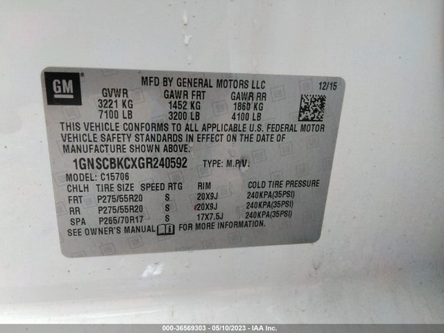Chevrolet Tahoe Lt 2016 1GNSCBKCXGR240592 Image 9