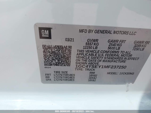 2021 Chevrolet Silverado 3500, VIN: 1GC4YSEY1MF237250
