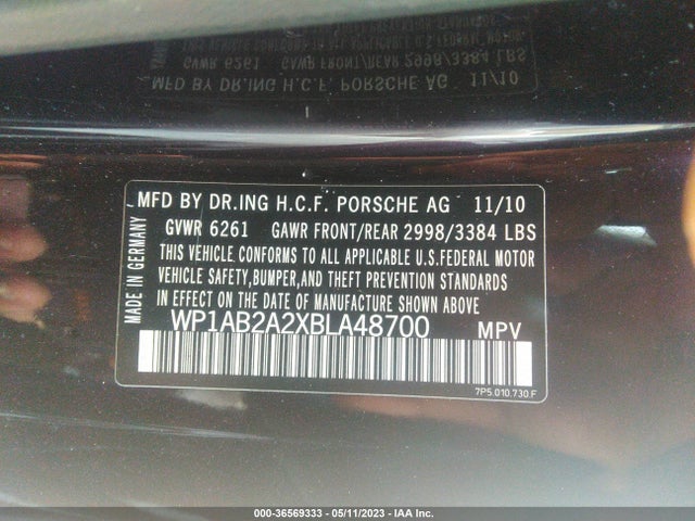 2011 PORSCHE CAYENNE WP1AB2A2XBLA48700 Photo 8