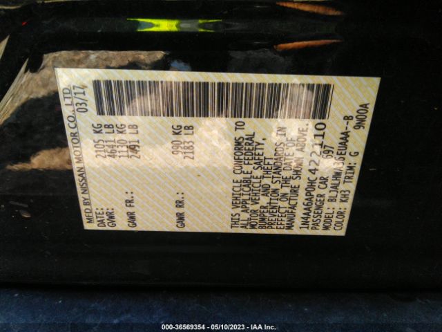 1N4AA6AP0HC422110 Nissan Maxima Platinum