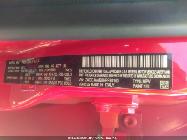 ZACCJAAB8HPF88140 Jeep Renegade Sport