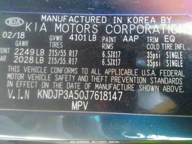 KNDJP3A50J7618147 KIA SOUL +