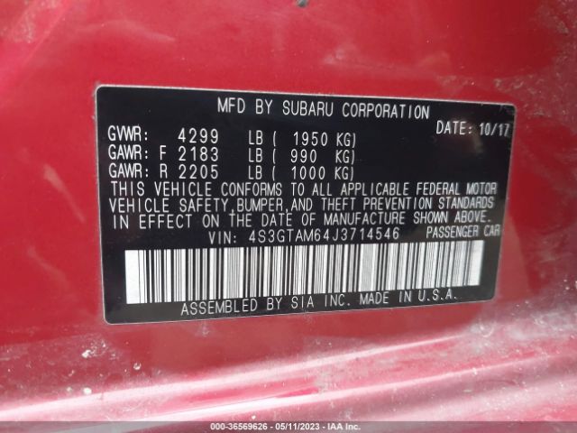 4S3GTAM64J3714546 Subaru Impreza Sport