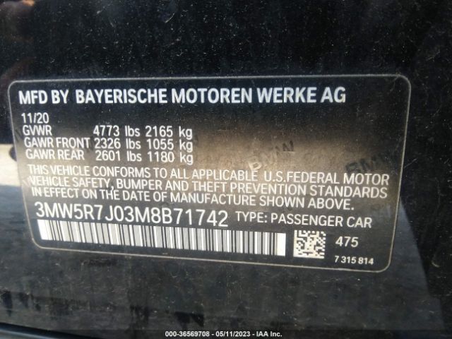 3MW5R7J03M8B71742 BMW 3 Series 330i Xdrive