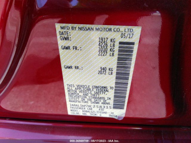 1N4AL3AP7HC258315 Nissan Altima 2.5 S