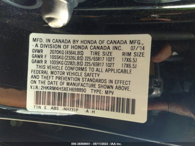 Honda CR-V EX 2014 2HKRM4H5XEH698890 Image 9