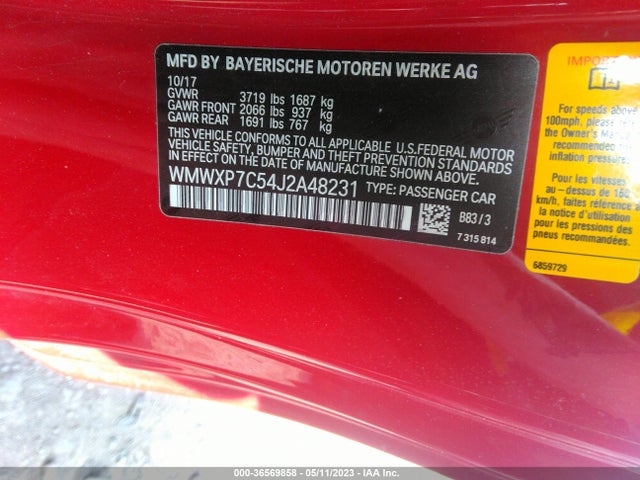 WMWXP7C54J2A48231 Mini Hardtop 2 Door Cooper S